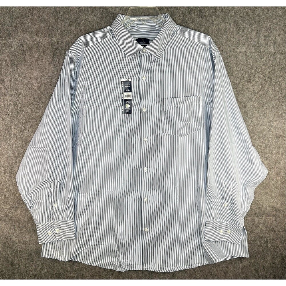 George Modern Fit Men's Striped Long Sleeve Button Down Shirt 3XL  (54-56)